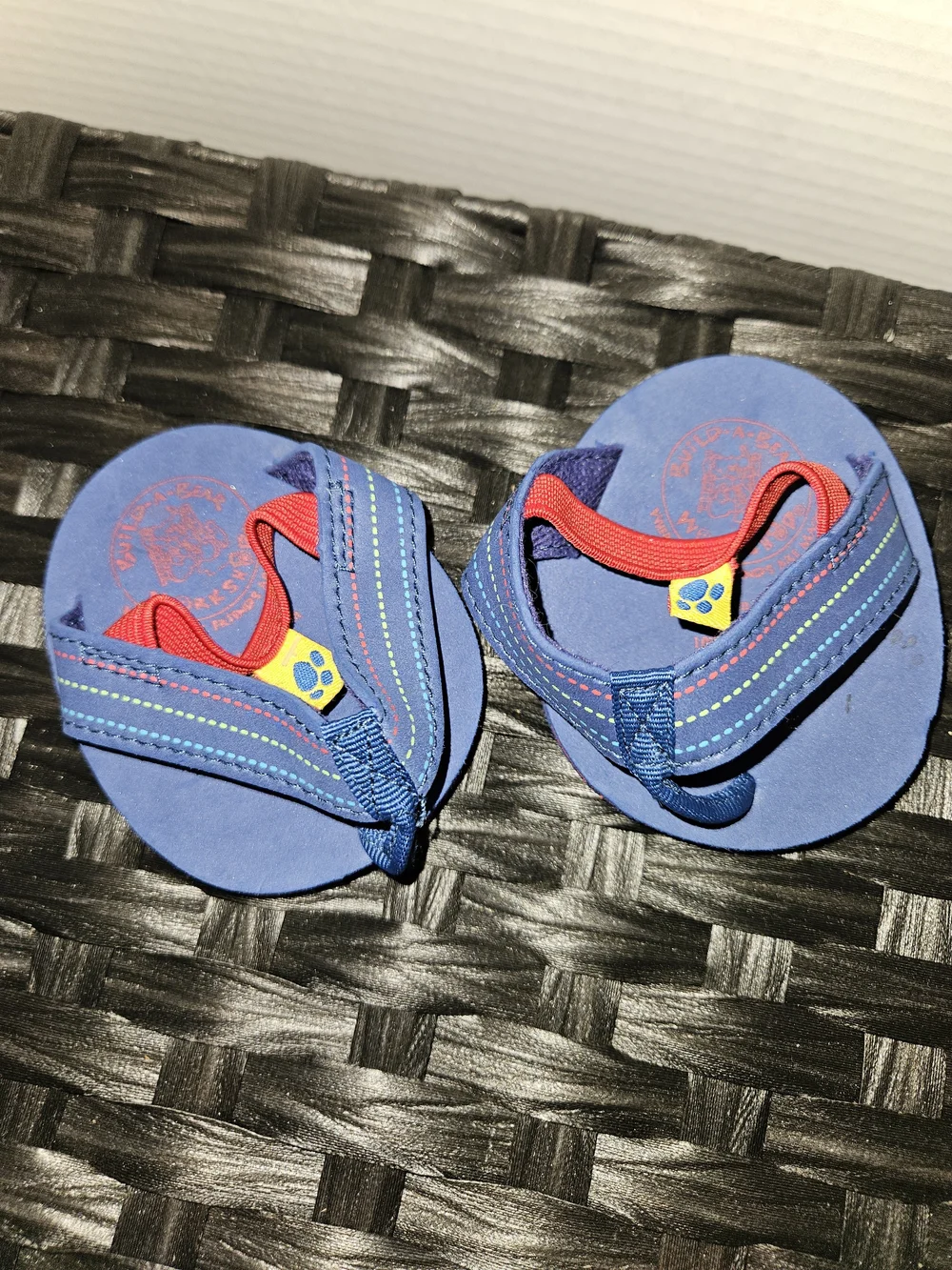 Build-A-Bear Blue and Red Doll Flip-Flop Sandals
